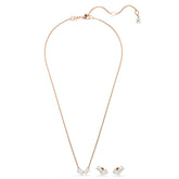 Mesmera set, Pear cut, Octagon cut, White, Rose gold-tone plated
